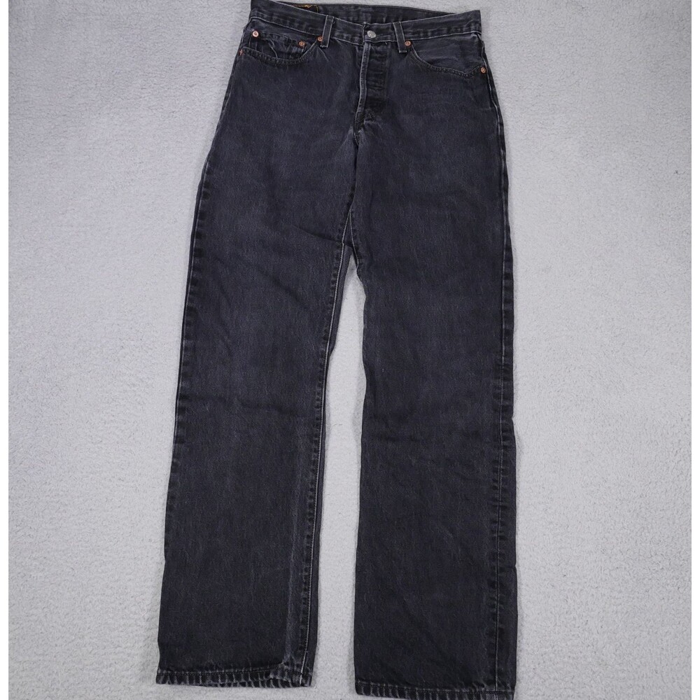 Levis 501 Vintage Y2K Jeans Mens Size 30x34 Black Casual Button Fly Work